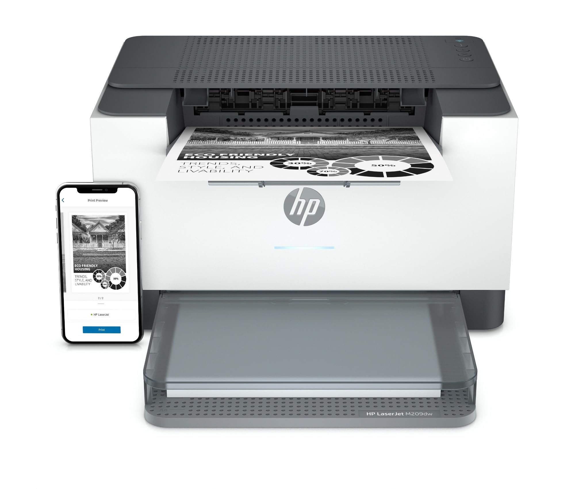 HP LaserJet M209dwe Stampante A4 Fronte Retro Automatica b/n 29 ppm USB Wi-Fi Ethernet LCD