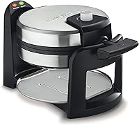 Vista 1 de Cuisinart Round Flip Belgian Waffle Maker, Black/Silver, 1 inch thick, WAF-F30NAS