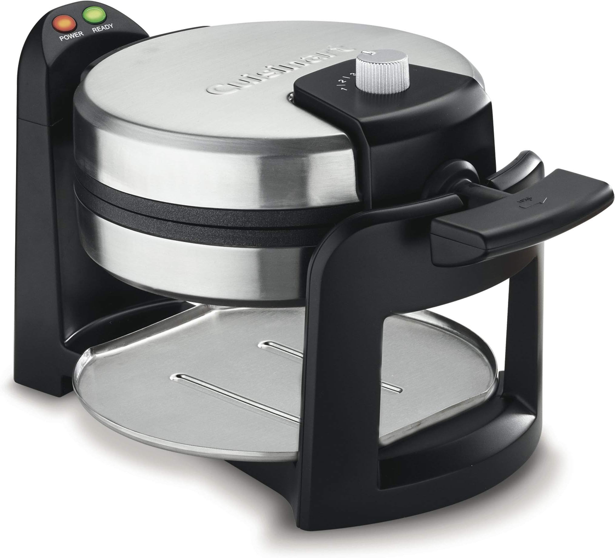 Round Flip Belgian Waffle Maker, 1" thick Belgian-style Waffle, WAF-F30NAS