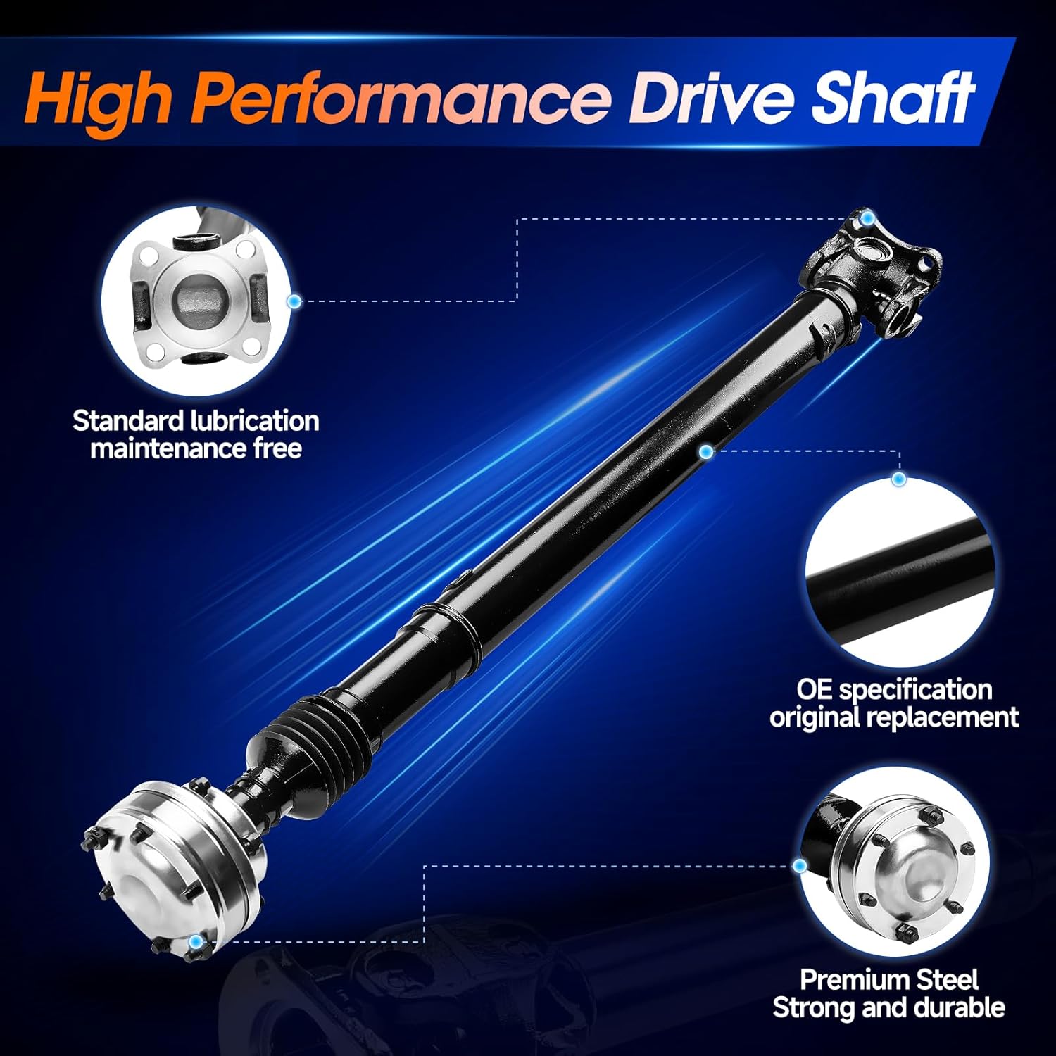 Front Drive Shaft Assembly Fit for Jeep Grand Cherokee 2005-2006 [AWD Automatic], Complete Prop Shaft Driveshaft OE 52105728AC, 52105728AD, 52105728AE