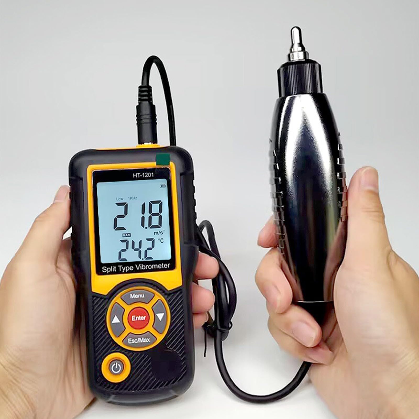 Sonde divise avanzate Rivelatori di vibrazioni con schermo LCD a 3,5 cifre e costruzione ABS antiurto per diagnostica macchinari sonde divise misuratore di vibrazioni