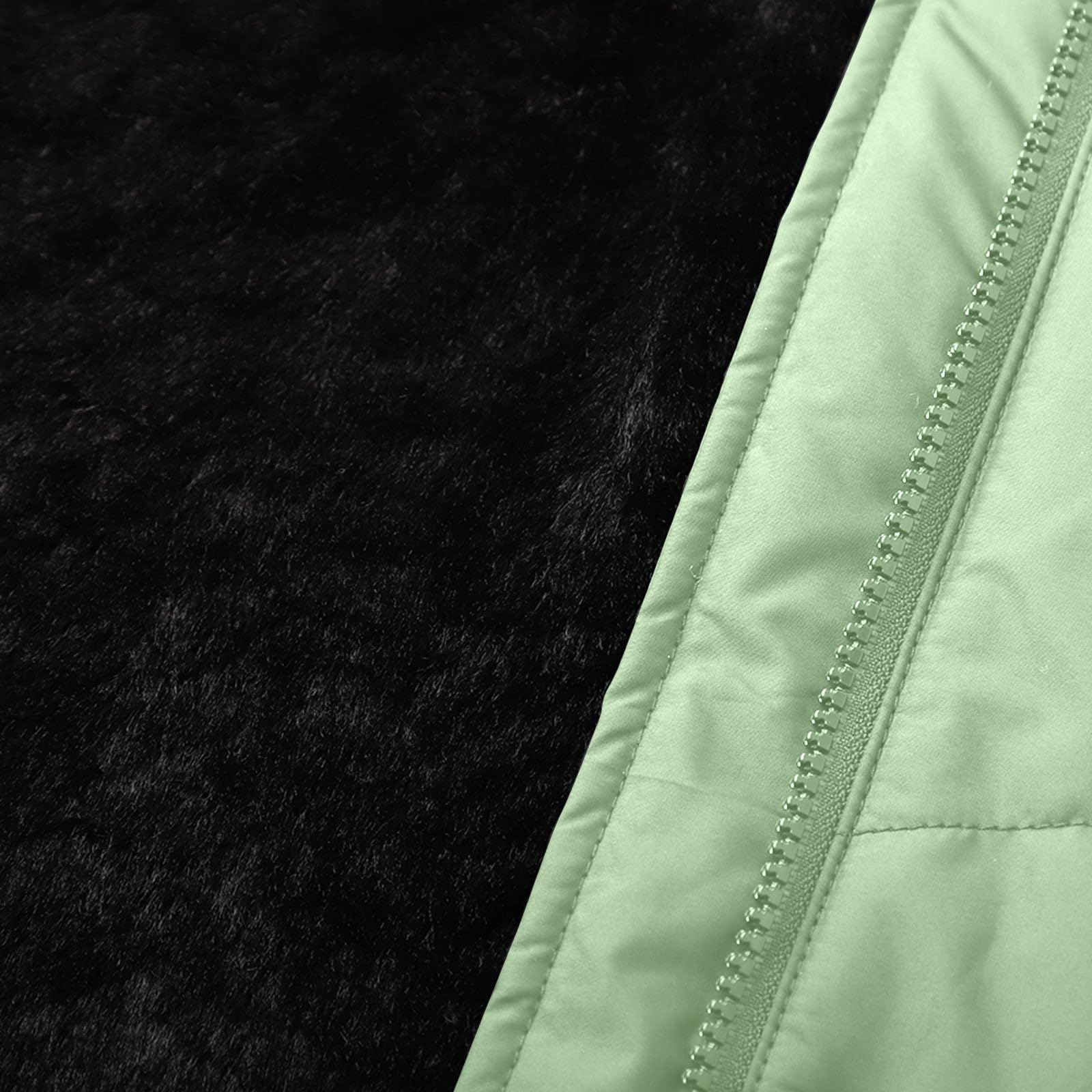 Chaqueta acolchada con forro polar para mujer, abrigo de otoño e invierno, cálido, chaqueta de plumón larga, con cremallera completa, talla grande, chaqueta acolchada resistente al viento, casual