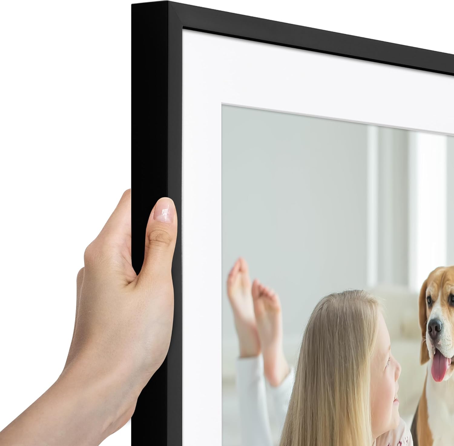 Americanflat 20x24 Picture Frame with Polished Plexiglass - Use as 16x20 Frame with Mat or Display 20x24 Photo Without Mat - Soho Collection - Deep Molding Picture Frames for Wall Display - Black