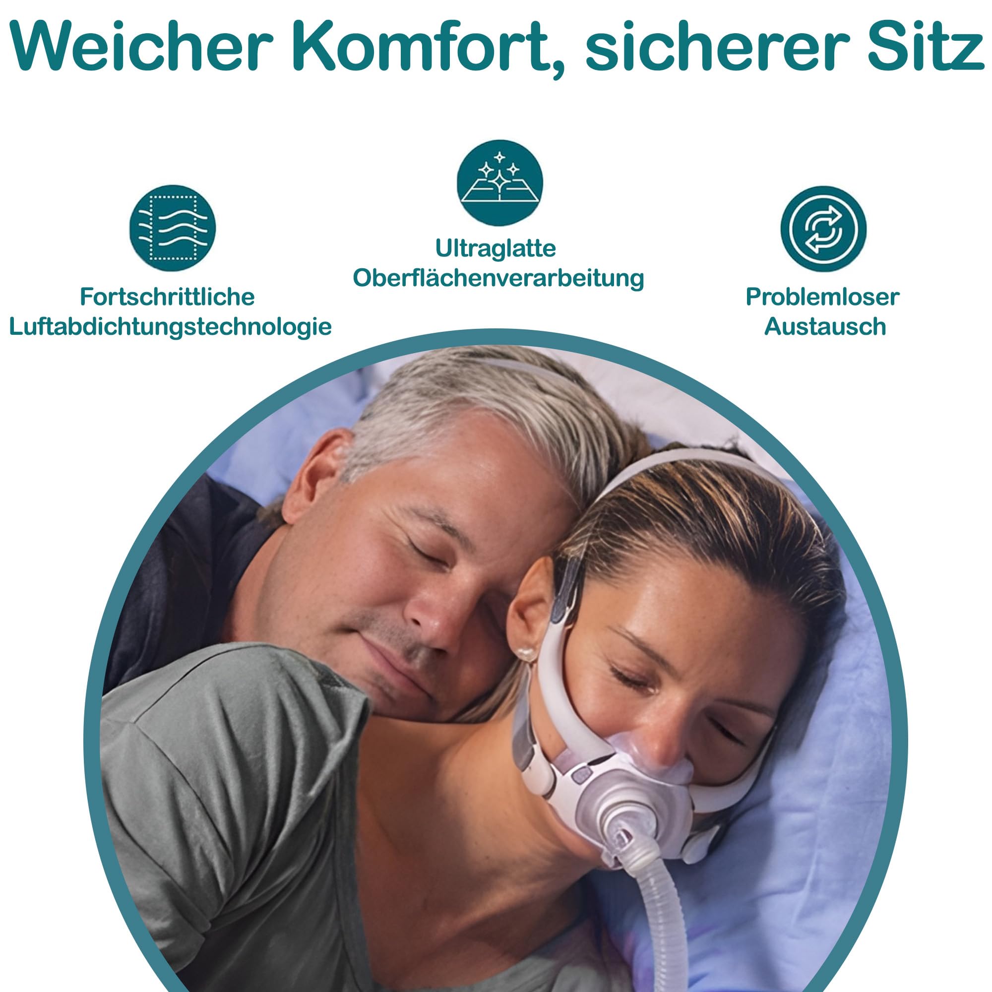 AirFit F40 Ersatzkissen und Kopfband | Weiche Silikondichtung, Verstellbares Kopfband, Sicherer & Bequemer Sitz | Kompatibel mit AirFit F40 Maske (Mittel)
