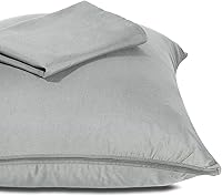 Vista 1 de Micropuff Protectores de almohada con cremallera, tamaño estándar, color gris, fundas de almohada de microfibra cepillada de alta calidad, fundas