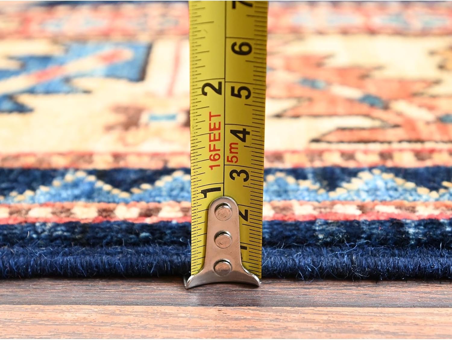 Midnight Blue Paisley Design Hand Knotted Wool Runner Oriental Rug, 3'10"x13'2", Traditional Persian Style Hallway Carpet