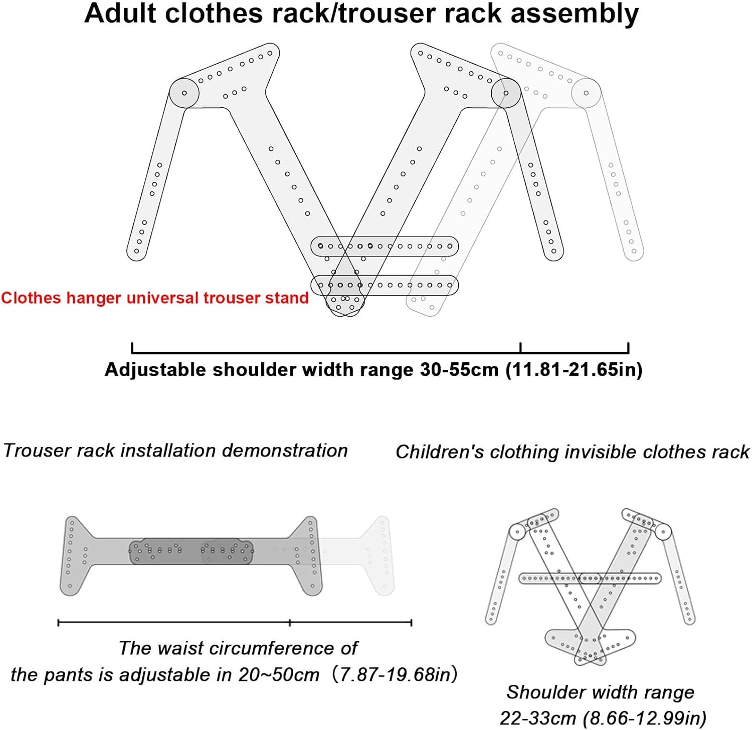 Dress Form Mannequin Body, Adjustable Dress Form, Tshirt Display Stand for Vendors, Photography Backdrop Hangers Invisible/Transparent, Portable Maniquin for Boutique/Photography Shows(Clothes hanger+