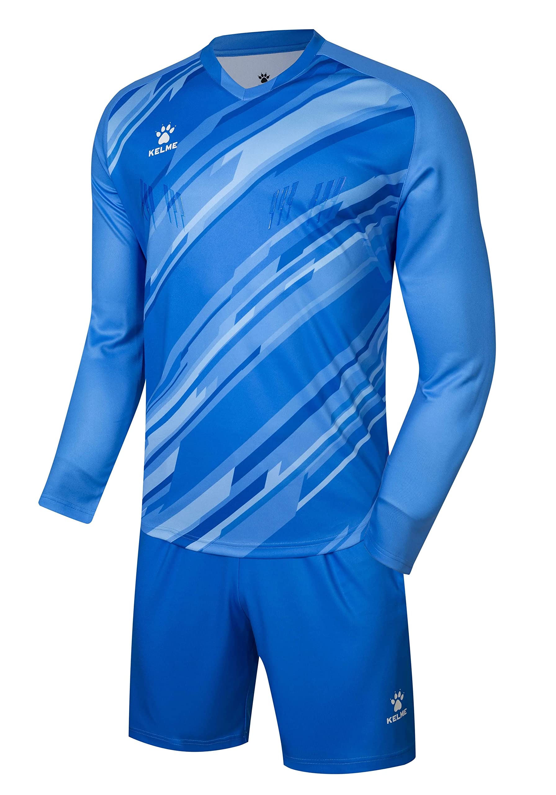 KELME Ensemble de gardien de but professionnel – Maillot et short rembourrés – Tailles adultes et enfants, Bleu (pas de chaussettes)., Taille XS