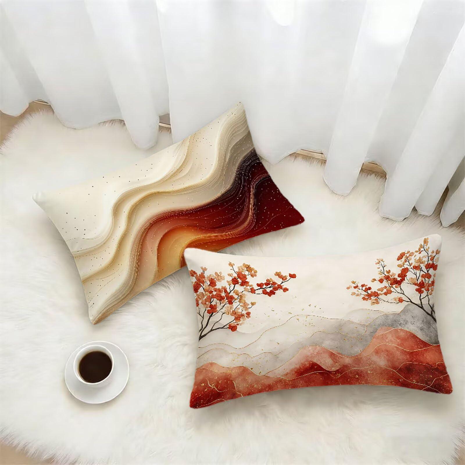 Federe Cuscino 60x80 Set di 2, Banda Federe Cuscini Divano Lino, Rettangolari Copricuscini 60x80cm Con Cerniera Invisibile, Copricuscino per Camera Letto Casa Decorazioni Regalo, Semplice kj-7020