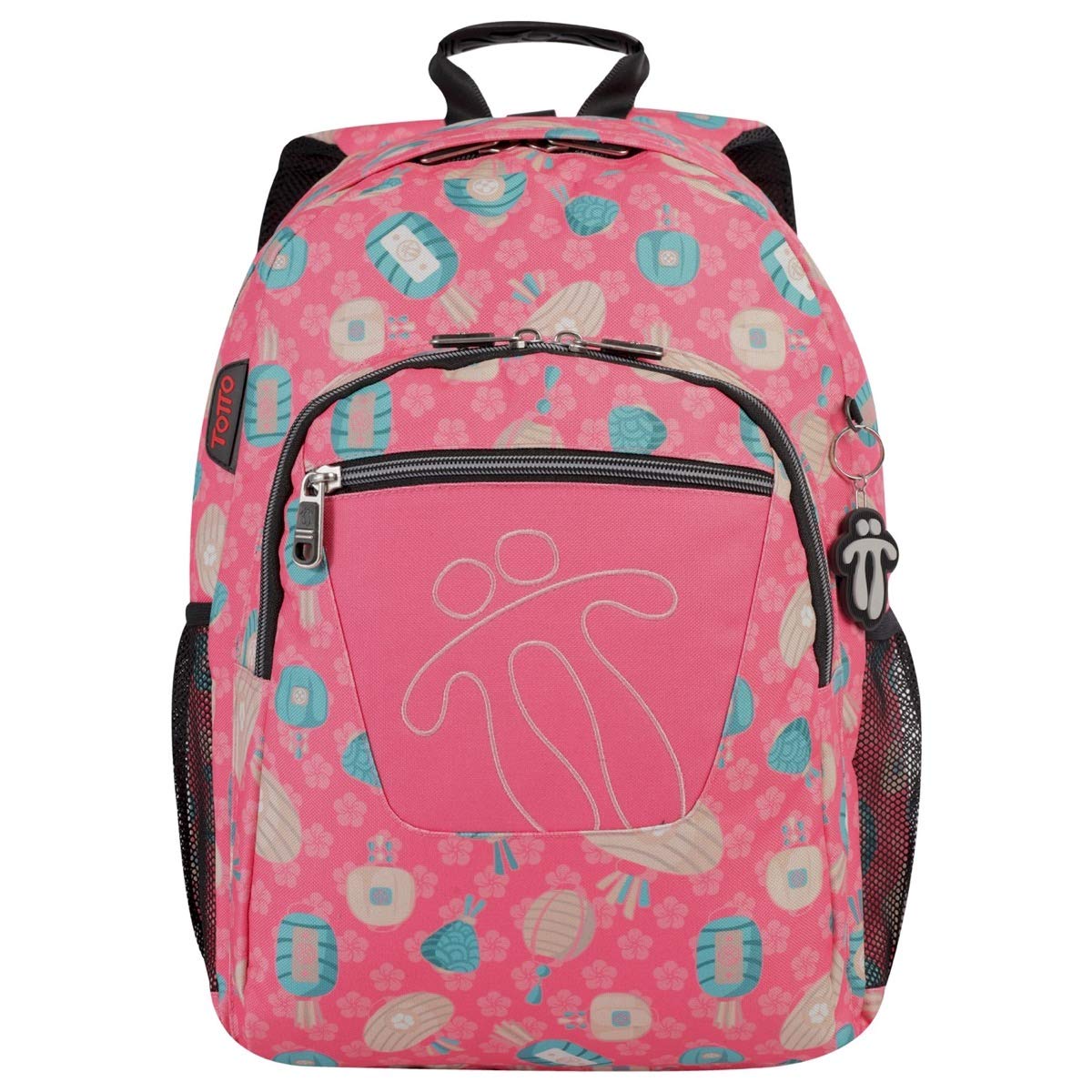 TOTTO Mochila Escolar Adaptable a Carro, Modelo Acuareles, Capacidad 20 L, Bolsillo para Botella, Espaldar Ergonómico con Flujo de Aire, Correas en S para Mayor Comodidad, Estampado Rosa