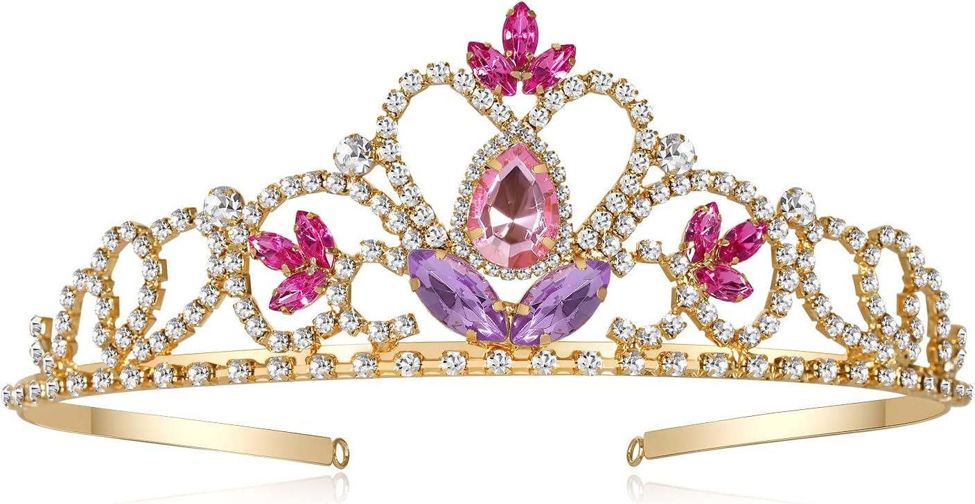 Rapunzel Tiara Tangled Costume Headdress Princess Crown for Girls Teens Halloween Parties