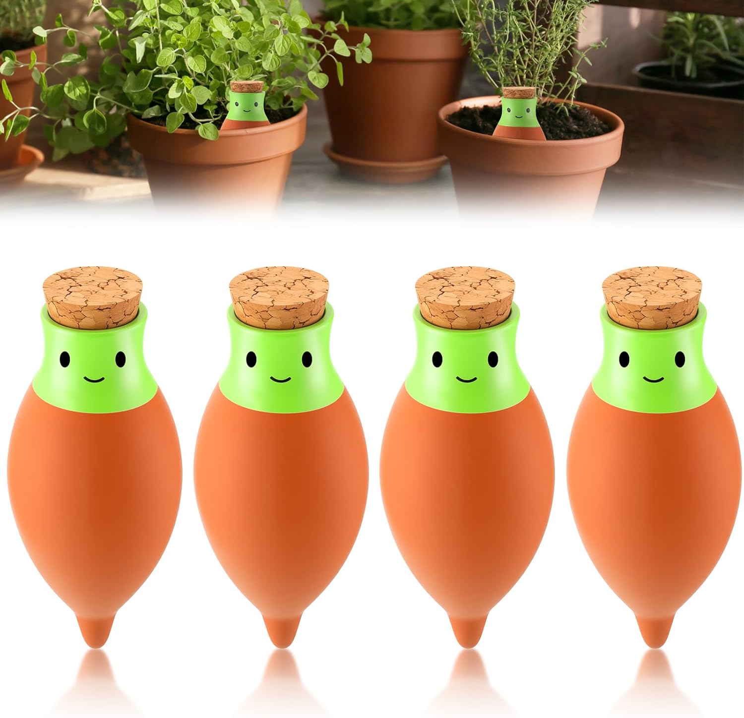 LemonRoad 6 Pcs Self Watering Terracotta Globes 11.5oz Large Ollas Plant Watering Globes Planter Insert Spike Pot Clay Planter Irrigation Device for Outdoor Indoor Easy to Refill Plant Lover Gift