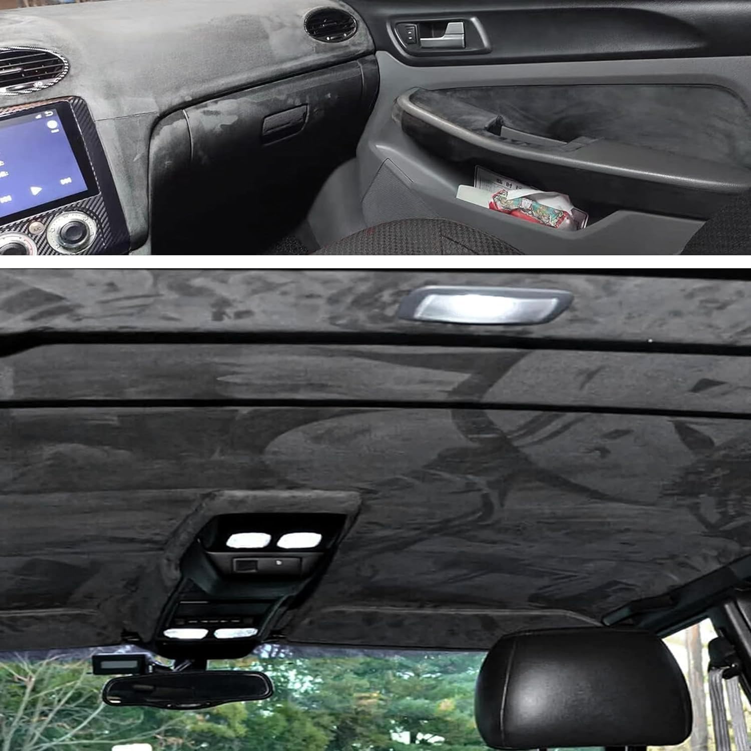 Tissu en microfibre autocollant pour cockpit, aspect daim, cuir synthétique, aspect daim extensible, tissu velours, 300 x 150 cm (gris neutre)
