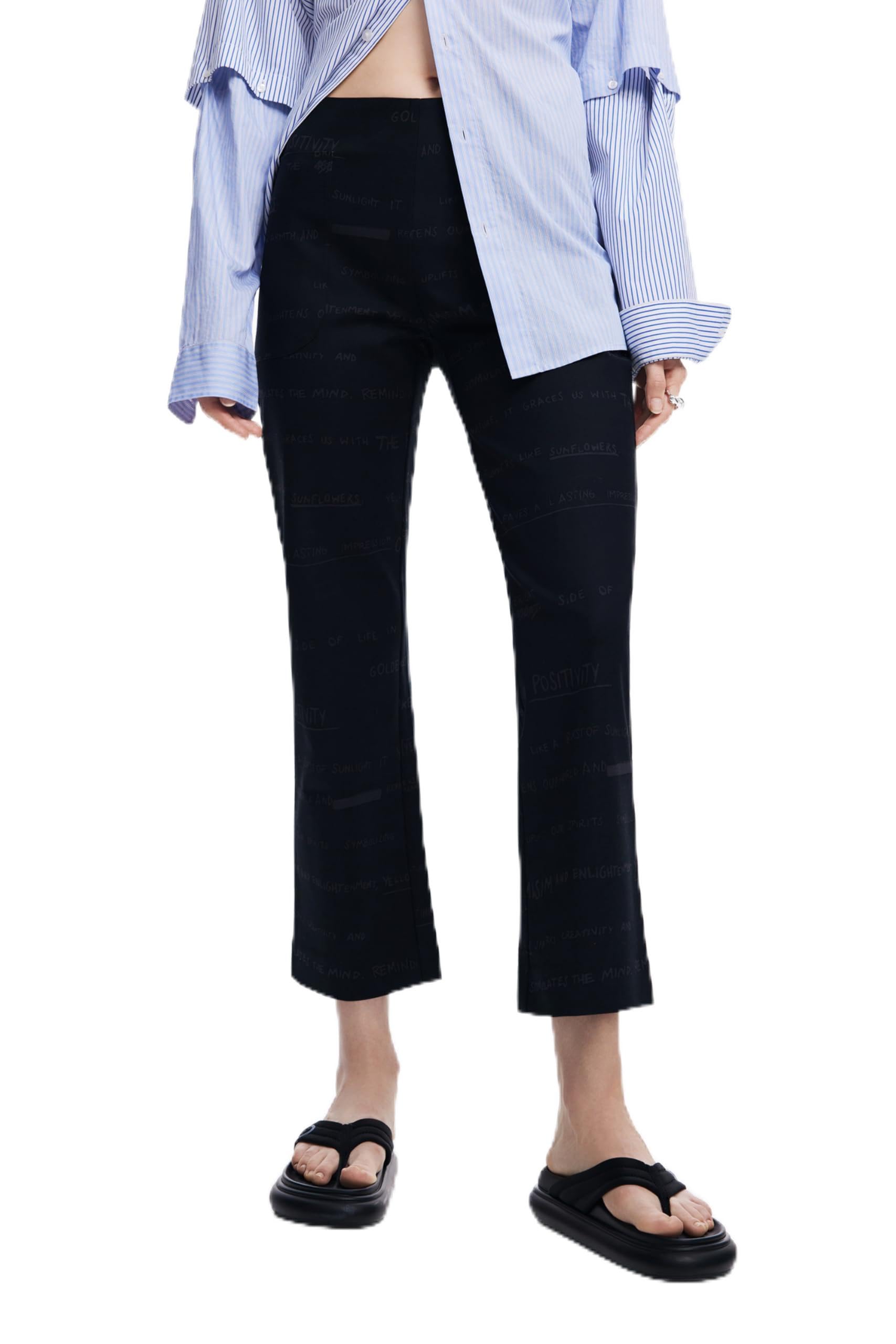 Desigual Damen Schwarz Pant_arno, 2000 Negro, Xs