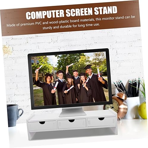 Miniatura 7 de GALPADA Soporte elevador para monitor de computadora con almacenamiento ergonómico de escritorio para elevación de pantalla y organización de