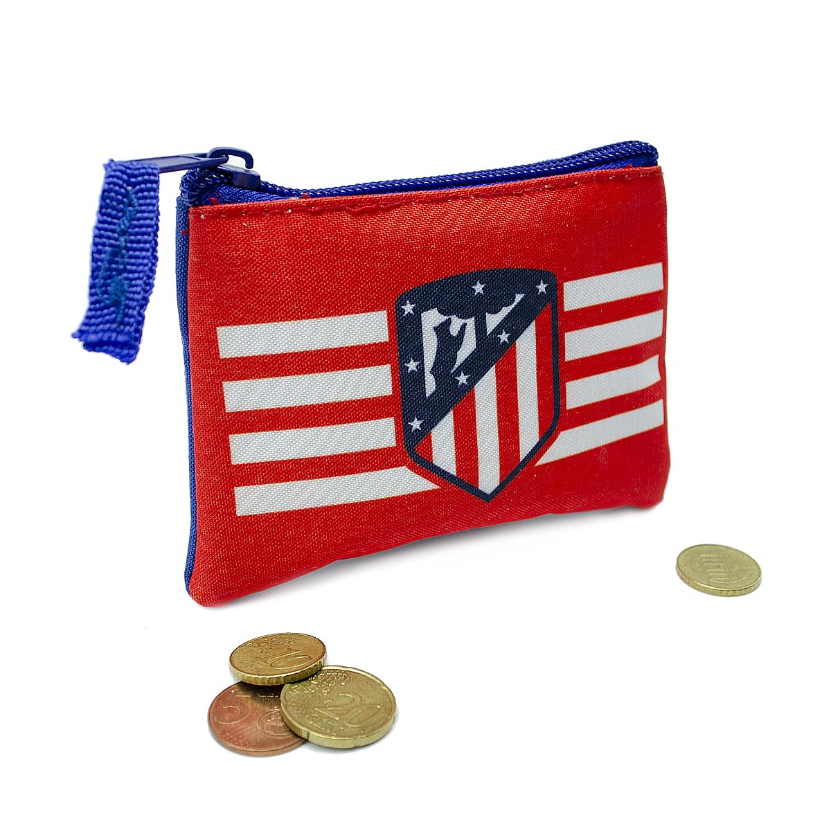 Monedero Atlético de Madrid Escudo Rojiblanco Cremallera Producto Oficial 12x10 cm