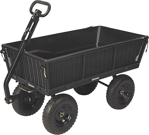 Strongway Carro volquete de acero con forro extraíble, capacidad de 1200 libras, 50 pulgadas de largo x 24 pulgadas de ancho