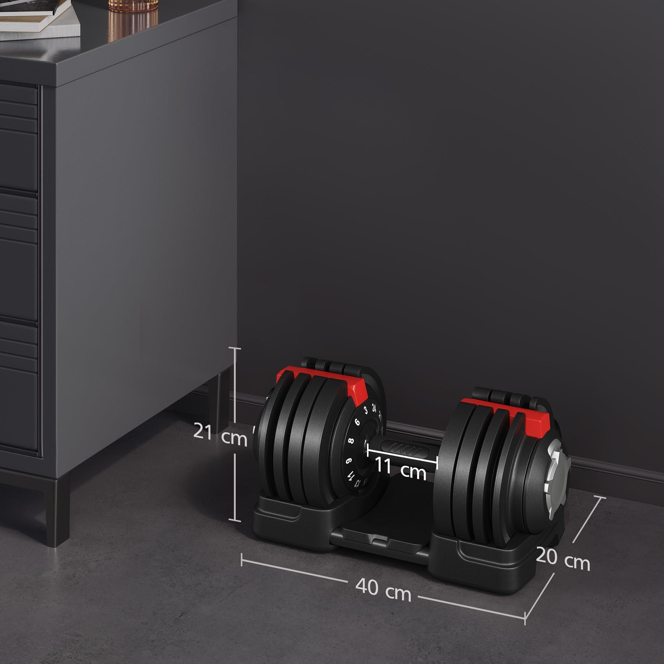 Yaheetech 5-in-1 verstelbare halters van 2 kg tot 12 kg, korte