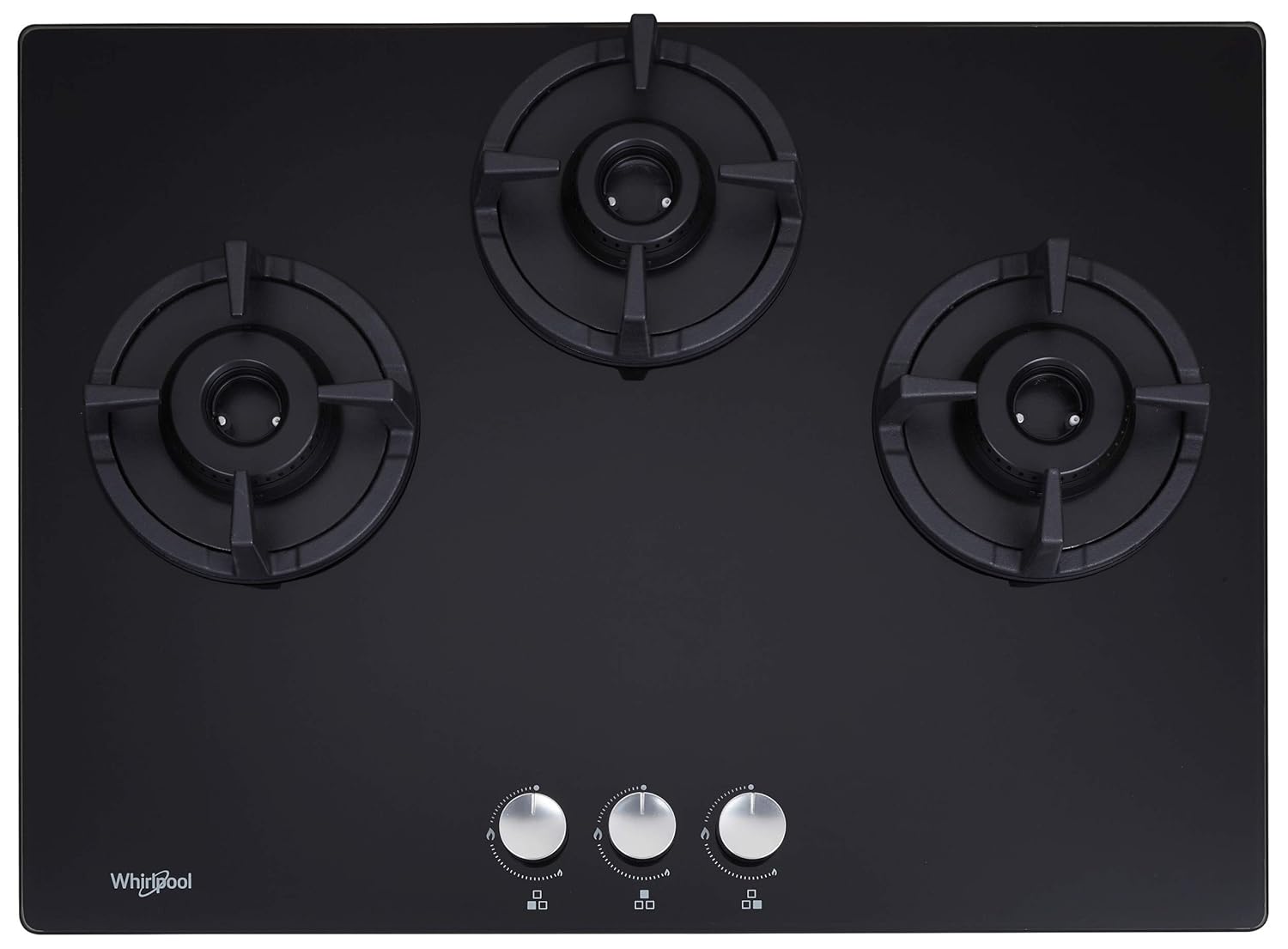 Whirlpool Brass Hob 3 Burner Auto Ignition Gas Stove (Black, Elite HD