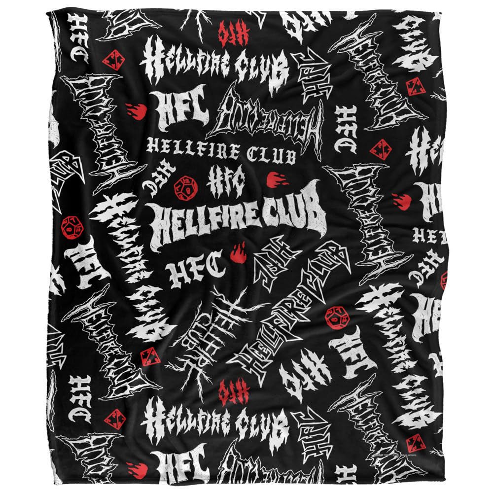 Stranger Things Hellfire Club Logo Pattern Silky Touch Super Soft Throw Blanket 152 X 127 Cm