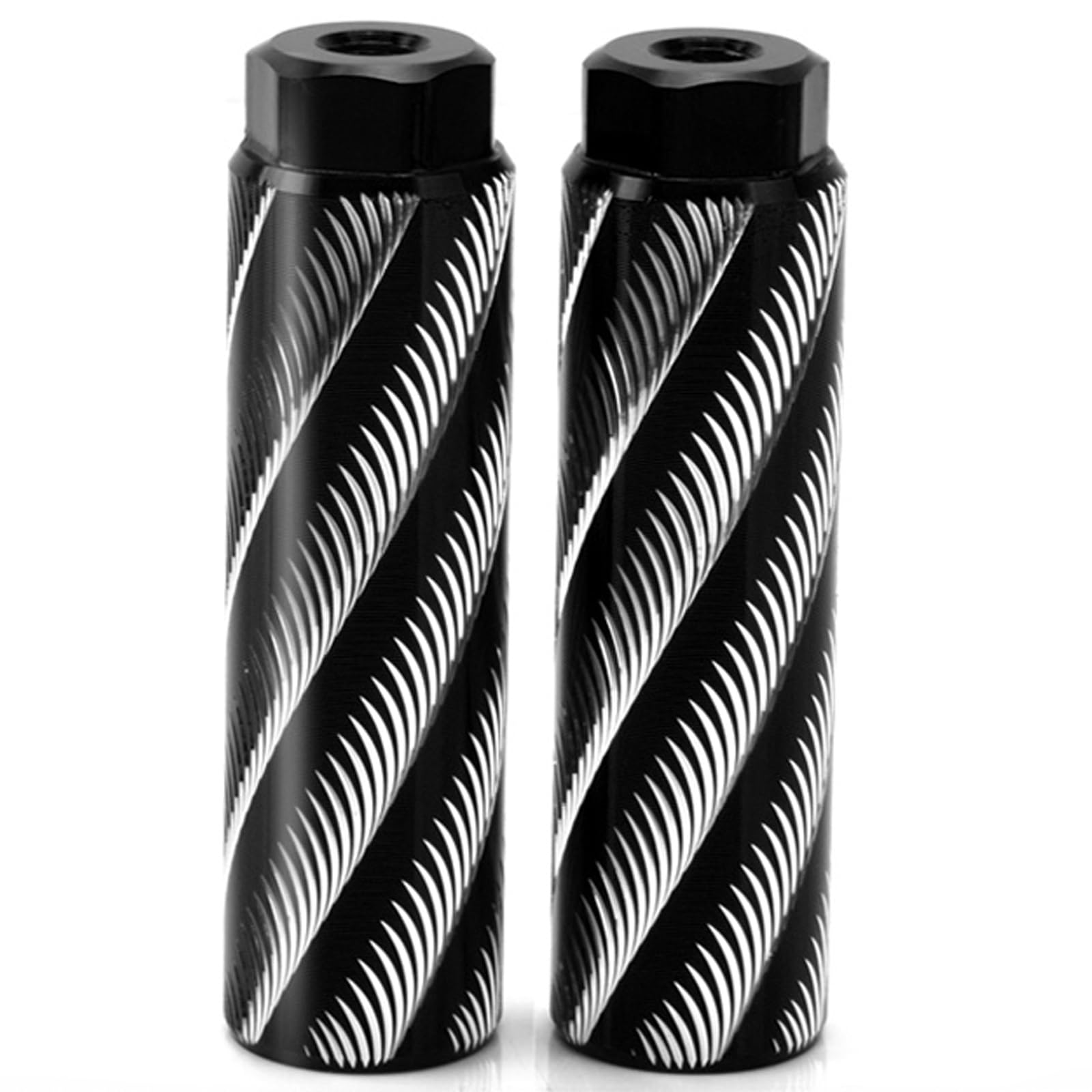 Gaderth Aluminum Alloy Bike Pegs, Universal Bike Pegs, Anti-Slip Rear Feet Pedals, BMX Cycling Rear Stunt Pegs, Bike Foot Pegs for Mountain Bikes Bicycle Passengers Black (Large Hole) Turning