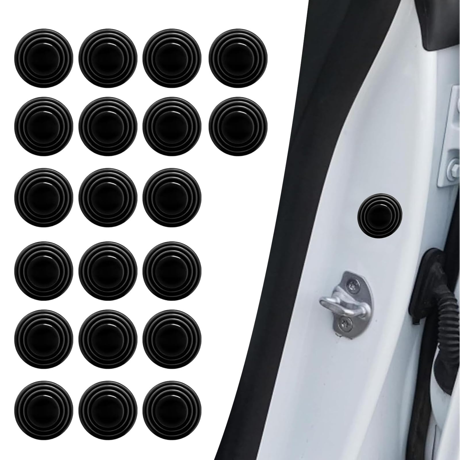 ijuicy 20 PCS Car Door Edge Guards, Multifunctional Silicone Buffer Cushion Car Door Protector Edge Guards, Car Door Shock Absorber Cushion, Universal for Most Cars (Black)