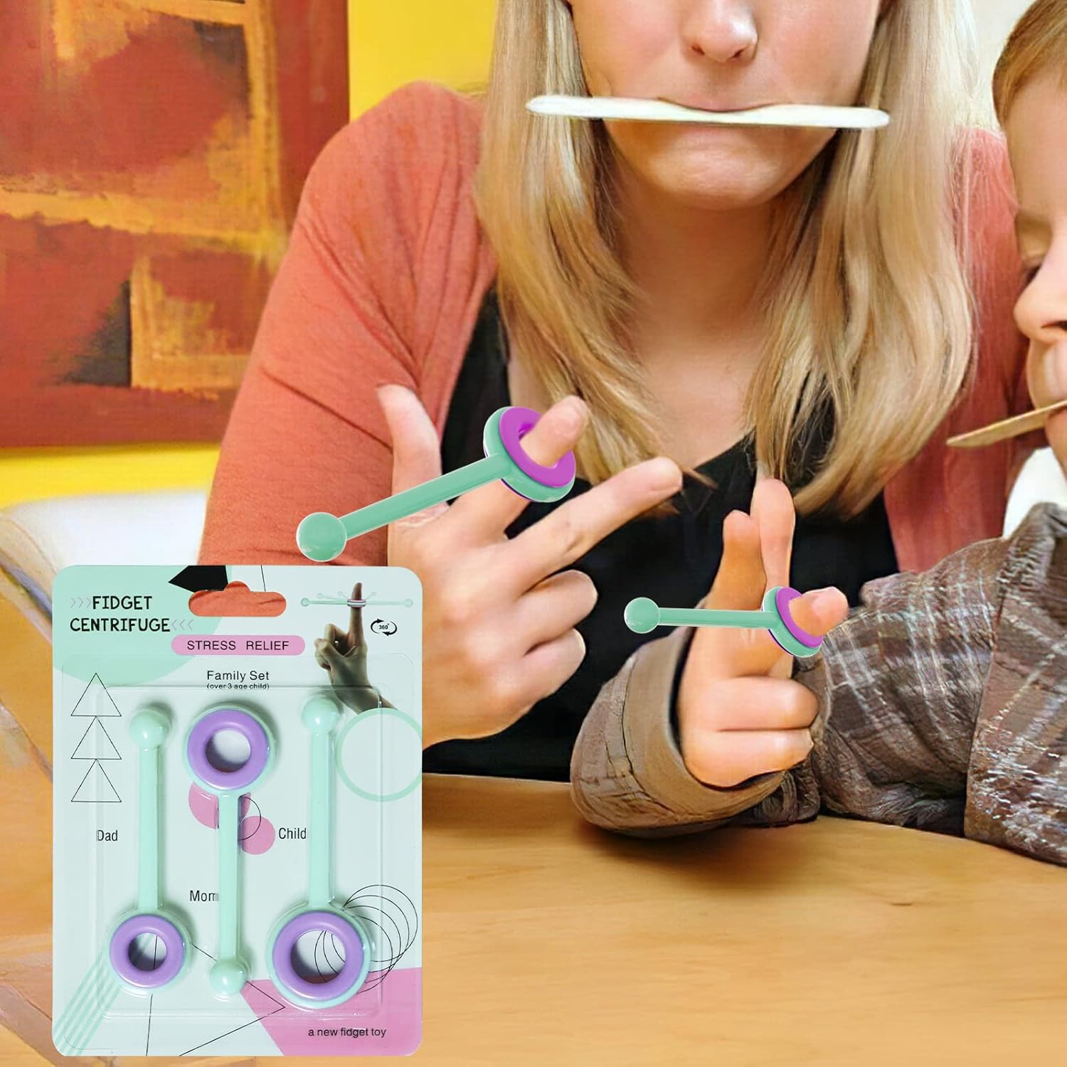 Sensory Hand Fidget Spinner Toy, ADHD Autism Anixiety Stress Relief Gift for Adults Students and Kids (Small+Medium+Large), Family Set