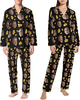 Custom Photo Pajama Pants For Men - Personalized With Three Family Faces Print, Soft Polyester - View #5