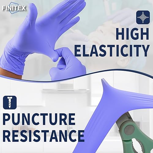 Miniatura 5 de FINITEX Ice Blue Nitrile Exam Gloves - Powder-free, 1000 PCS Medical & Home Cleaning Gloves