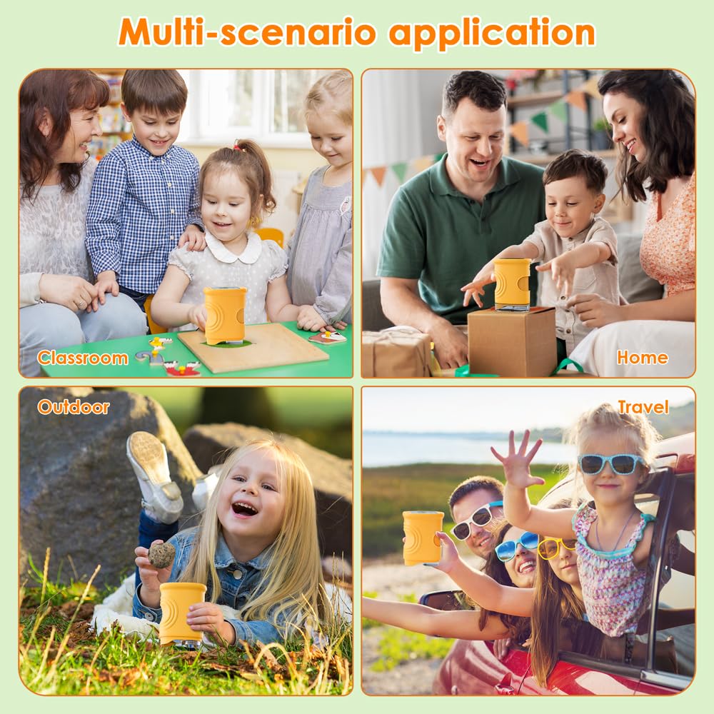Microscopio Digitale per Bambini, Temodu da 2,0 Pollici Microscopio Digitale Bambini, con 8 luci LED Regolabili 1000X, Capodanno per dai 3 agli 12 anni (382-Yellow)
