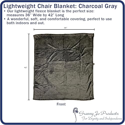 Miniatura 3 de Granny Jo Products Manta ligera para silla de ruedas, color gris carbón