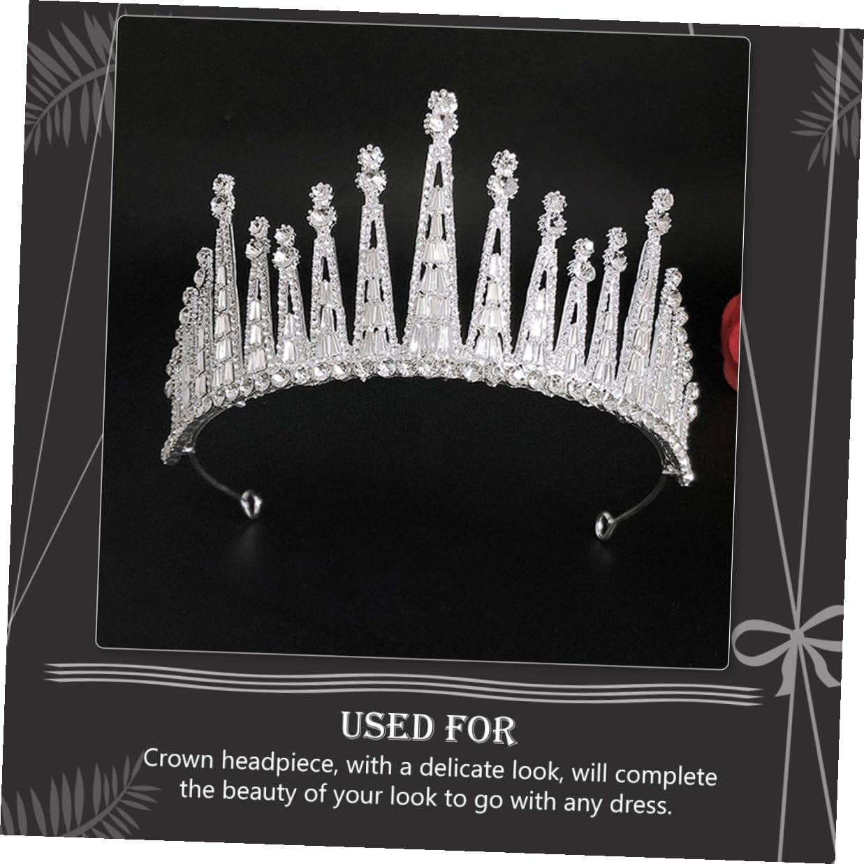 Baroque Rhinestone Crown Tiara Silver Bridal Hair Crown Headdress Luxury Wedding Headpiece for Women