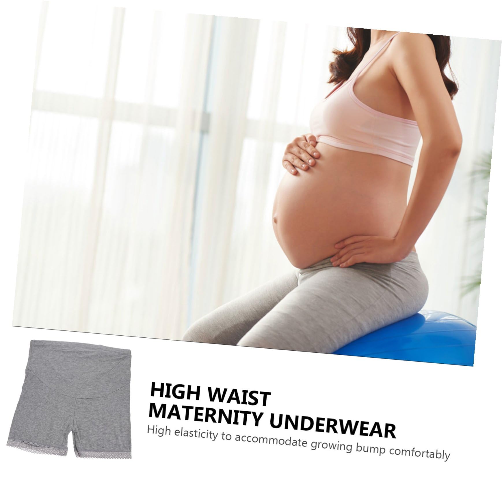 Ipetboom 10 Piezas Bragas de Algodón para Embarazadas Panties de Seguridad de Cintura Alta Elástica con Encaje Cómodas Costuras para Embarazo y Mamá XL