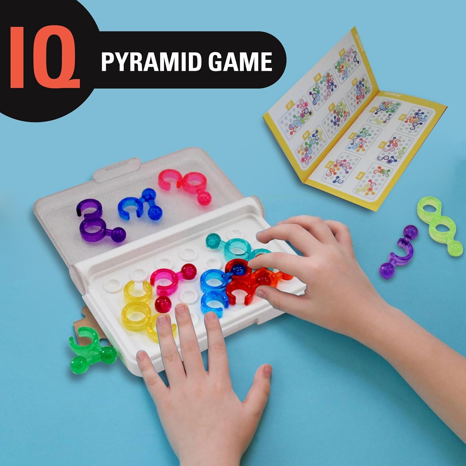 WireScorts IQ Pyramid Number Game, 120 Challenges, 5 Levels of Difficulty, 1-Player Puzzle Game for All Ages, Boosts IQ and Numerical Skills 2