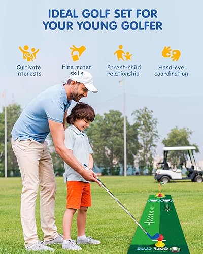Miniatura 4 de Juego de golf para niños y niñas de 3, 4, 5, 6 años, exclusivo diseño de pedal de pie, pelotas de recarga automáticas, carrito de golf mejorado para