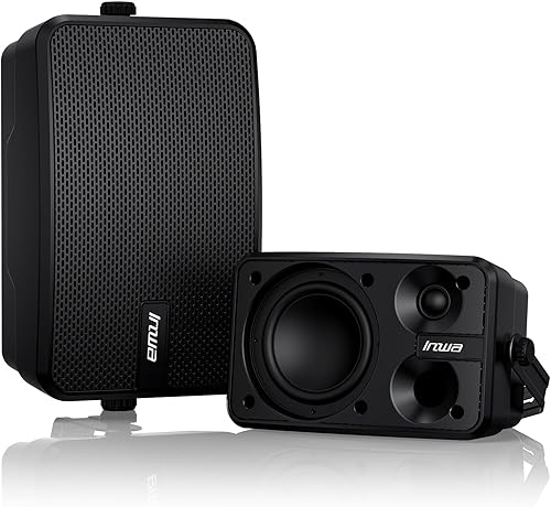 Miniatura 1 de Inwa Altavoces Bluetooth para exteriores, altavoz activo de montaje en pared pasivo de 400 W, juego de sonido estéreo inalámbrico impermeable para