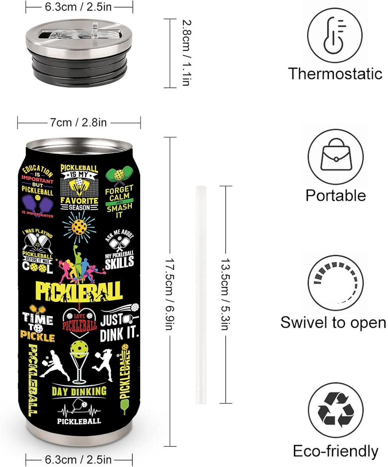 Pickleball Tumbler Gifts for Women, Men - Pickle Ball Gift for Woman - Christmas, Birthday Gift for Pickle Ball Lovers-Pickleballs Cup Gifts for Women Girls Friends Sisters Players 17 Oz - Image 3