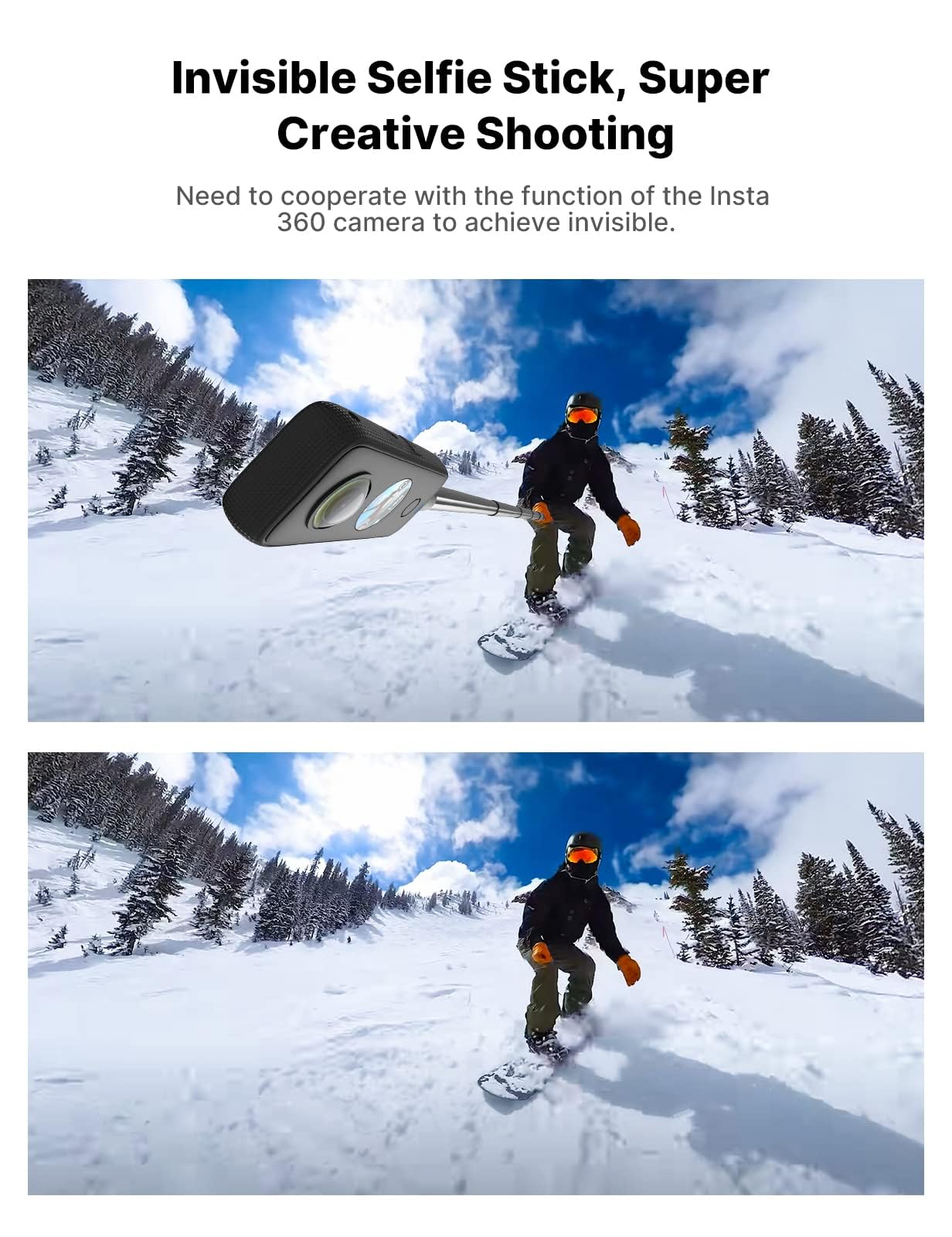 120CM Selfie Stick für Insta 360, ULANZI MT-58 Einbein Stativ für Action Cam, Extendable Handheld Pole Stick Monopod
