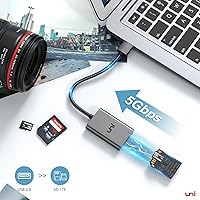 Vista 2 de uni Lector de tarjetas SD, adaptador USB 3.0 de alta velocidad a tarjeta micro SD, lector de tarjetas de memoria de aluminio para computadora