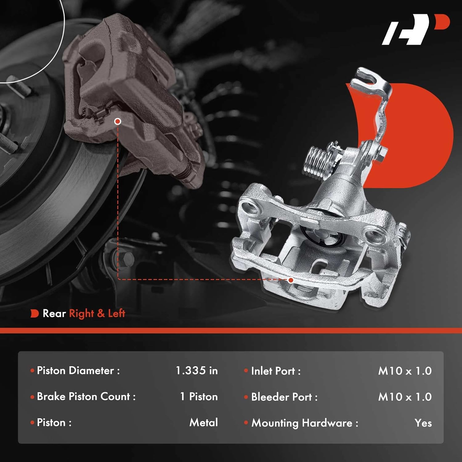 A-Premium Disc Brake Caliper Assembly with Bracket Compatible with Select Infiniti and Nissan Models - G20 2002, Sentra 2002-2006, L4 2.5L - Rear Driver and Passenger Side, 2-PC Set
