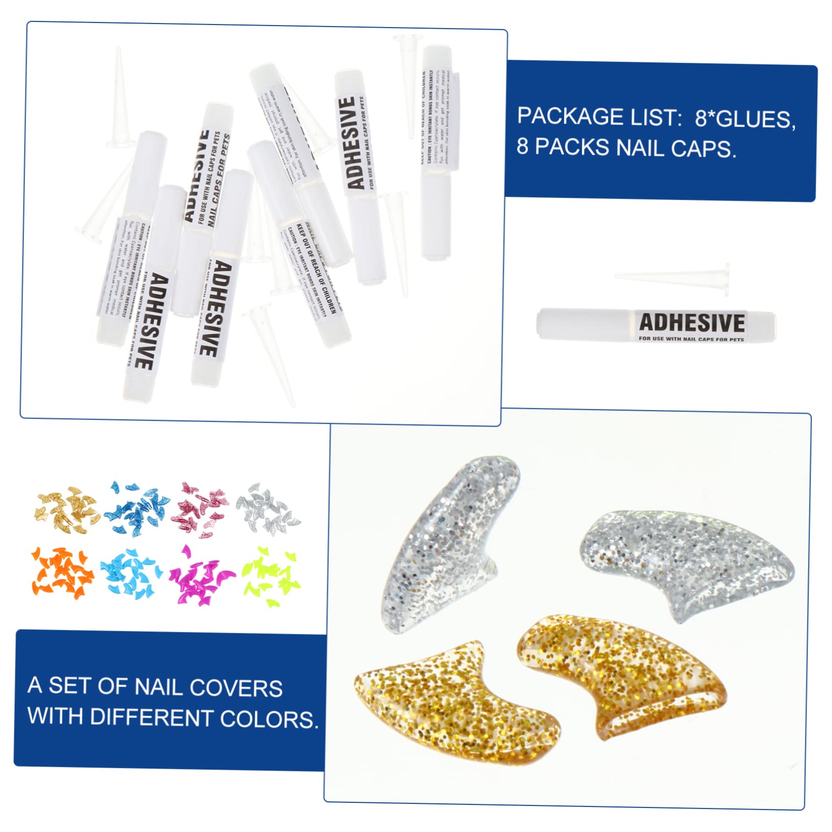 Housoutil 320 Pièces Ensemble D'Ongles pour Animaux De Compagnie Capuchon pour Ongles De Chat Capuchons pour Ongles Chat Couvre-Griffes Pattes pour Chats Pattes pour Chatons Chat Embouts