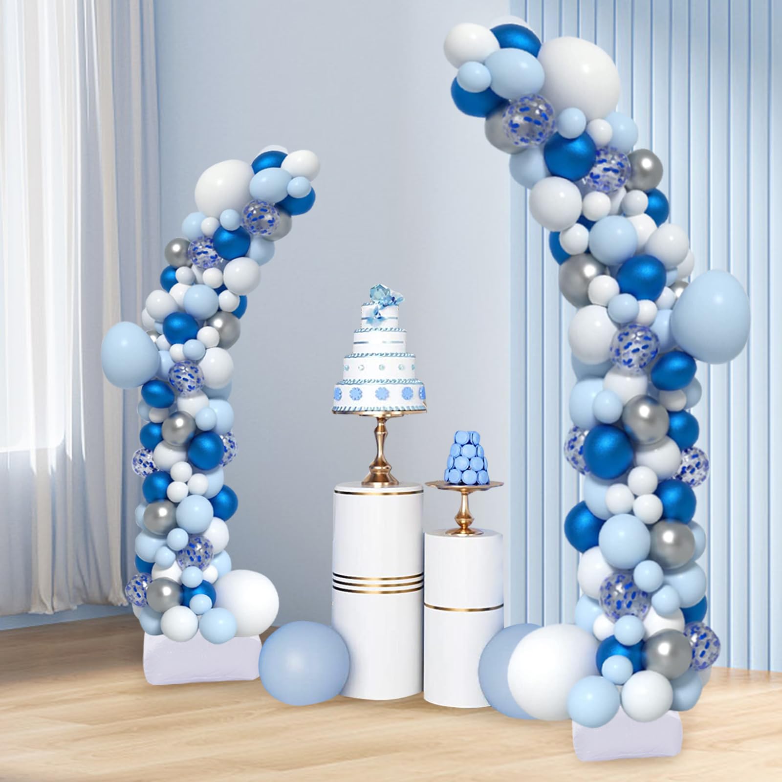 Set di supporto pieghevole per palloncini, 1,5 m, supporto per palloncini regolabile, per compleanno, laurea, anniversario, matrimonio