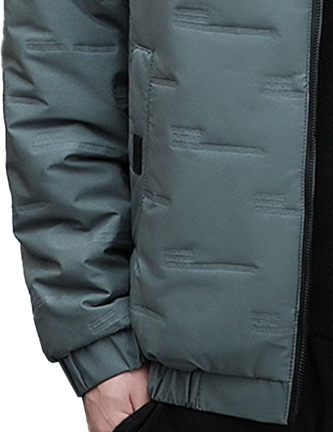 Men's Lightweight Quilted Puffer Jacket Hooded Zip Up Windproof Winter Coat Long Sleeve Outdoor Hiking Jacket