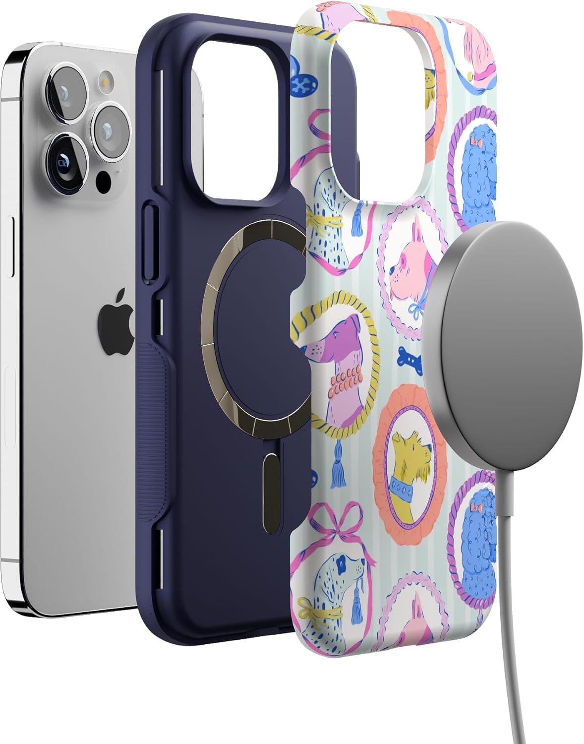 Casely iPhone 13 Pro Case | Chateau Pups | French Dog | Bold Protective Design | Compatible with MagSafe
