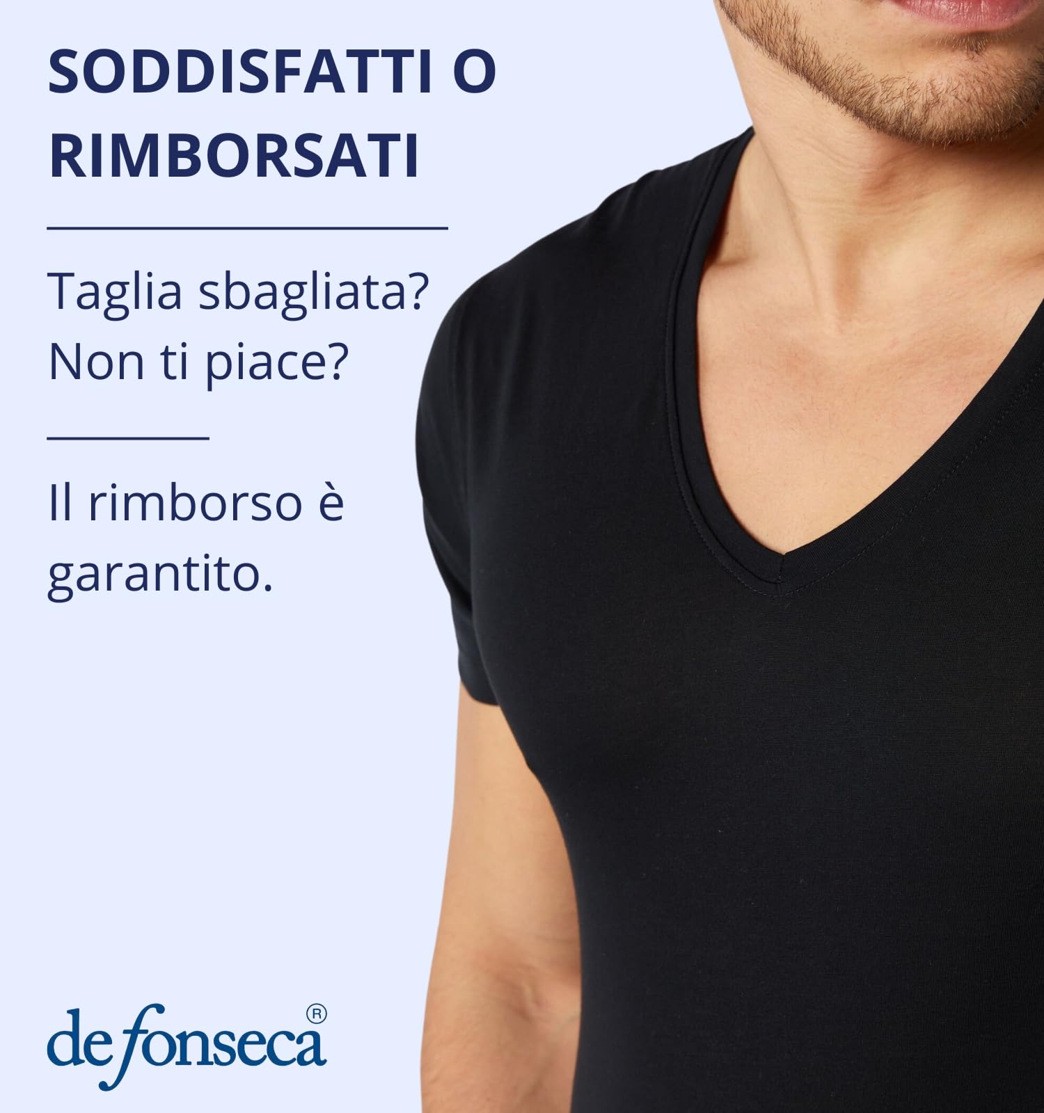 Intimitaly deFonseca - Set 3 Magliette Intime Uomo Cotone Pettinato Girocollo e Scollo V T Shirt Finissima Cuciture Piatte Intimo Maglietta Uomo Nera Bianca e Colorata