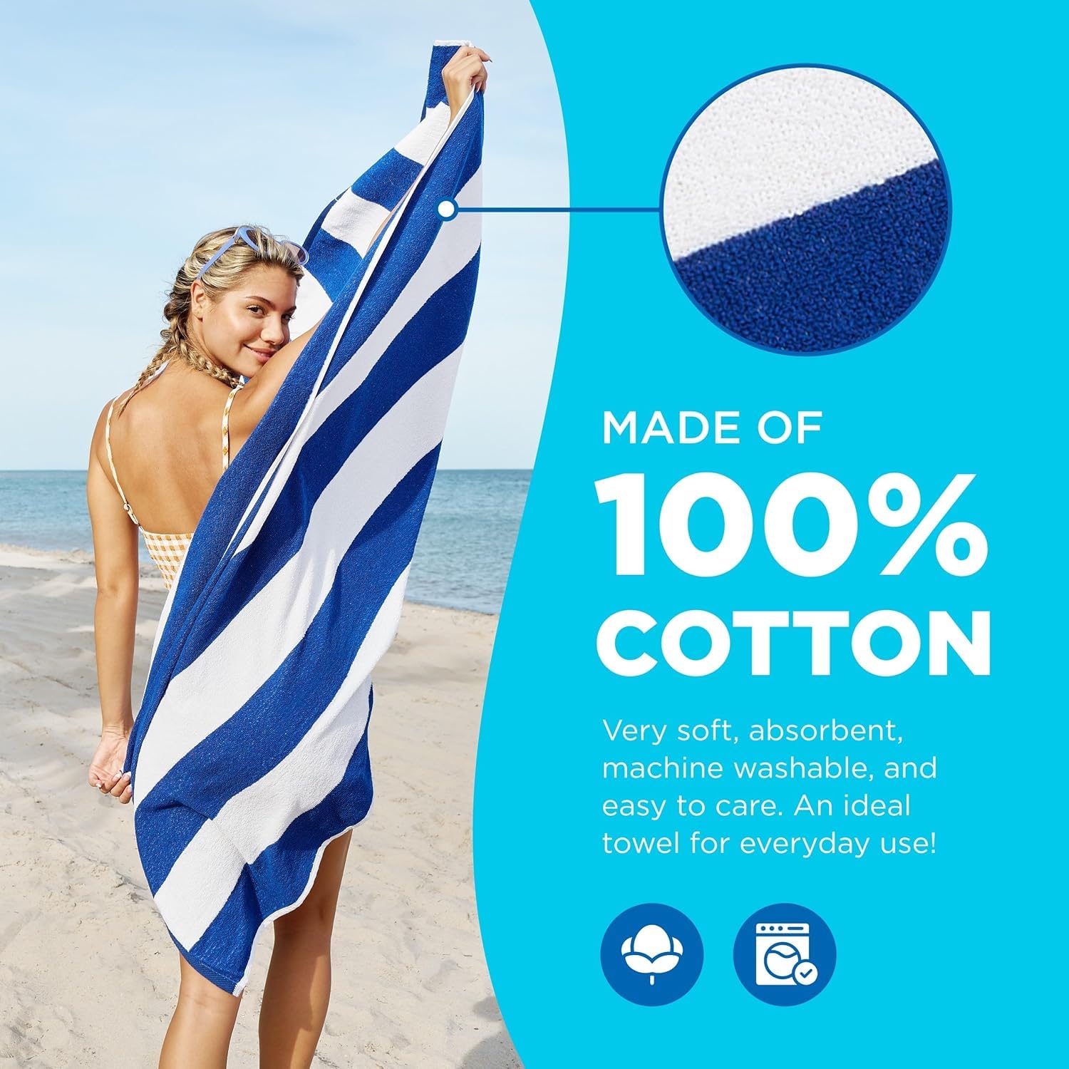 Amazon.com: Ben Kaufman Terry Cabana Striped Towels - Oversized