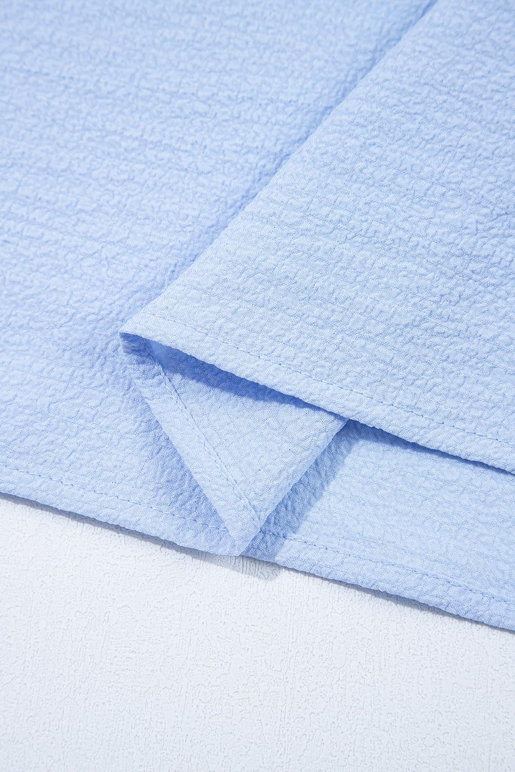 Women's 2025 Summer Top Ruffle Butterfly Sleeve Square Neck Bow Knot Textured Shirt Casual Blouses - Image 7