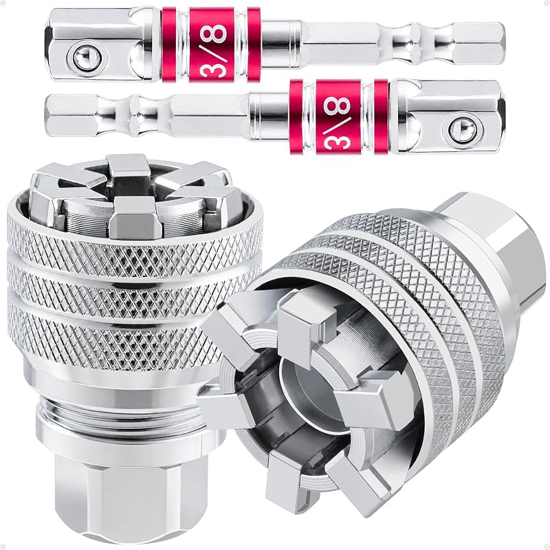 Kit de Soquetes Ajustáveis LINGIGAOUT 10–19 mm com Adaptadores para Furadeira, 4 peças