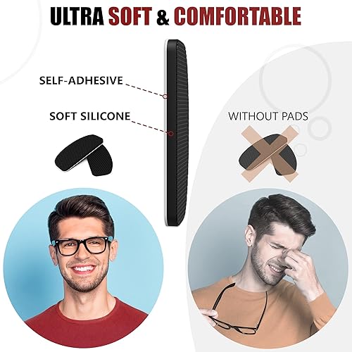 Miniatura 3 de Almohadillas antideslizantes para la nariz para lentes - Agarre de nariz para gafas antideslizantes de 0.04 pulgadas - Almohadillas adhesivas para
