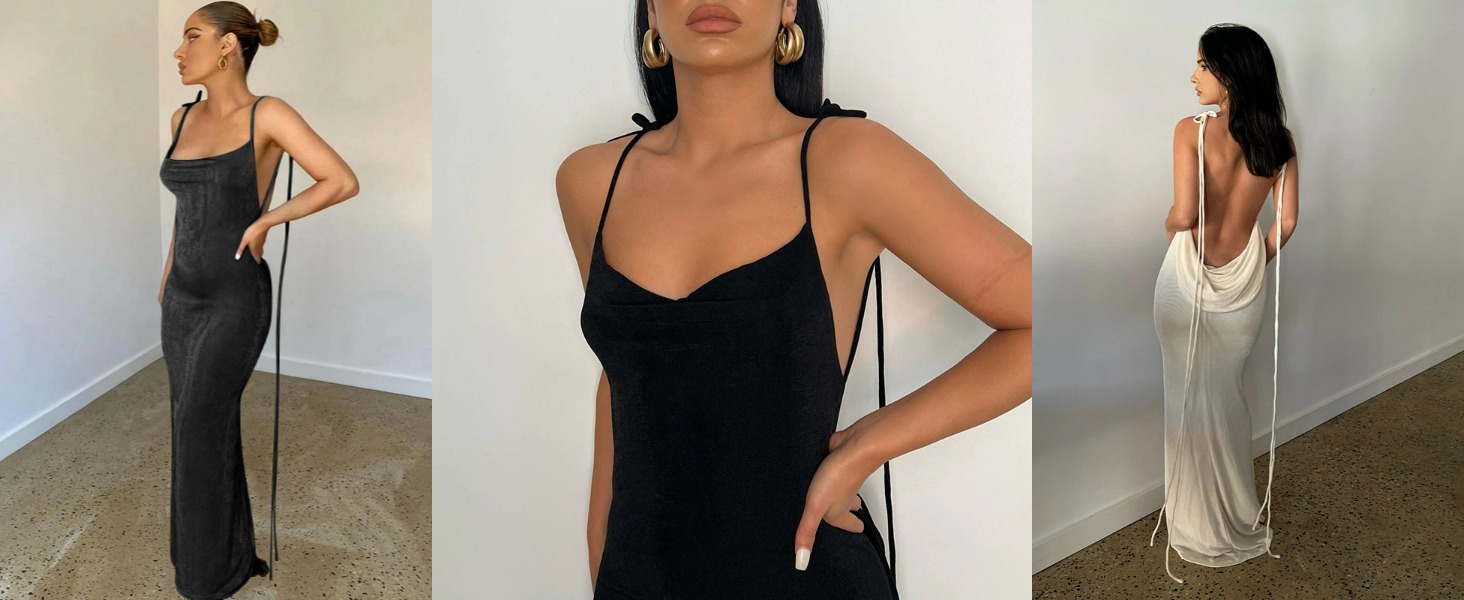 party dress backless outfit DOWEHA Women's Slip Halter Cocktail Going Out Maxi 2026 Sleeve:39 Sherri Hill Metallic Corset please check our Color Color Block Maxi Dress